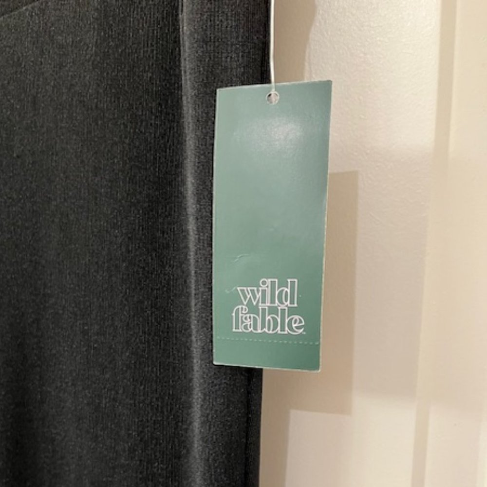 NWT Wild Fable Black Flare Pants Sz L Pull On Waist - Picture 2 of 4